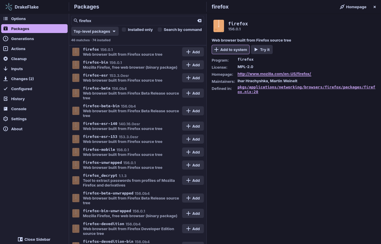 Details of the firefox package